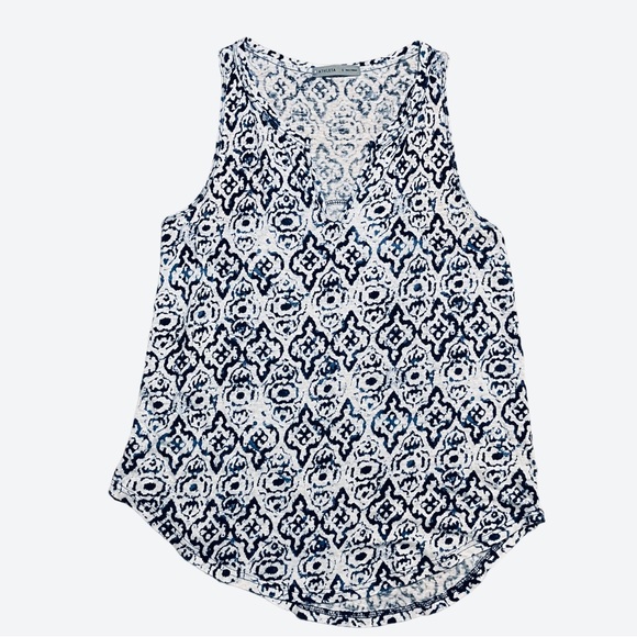 Athleta Newport Easy Medallion 100% Linen Racerback Tank Top Sz S - Picture 2 of 10